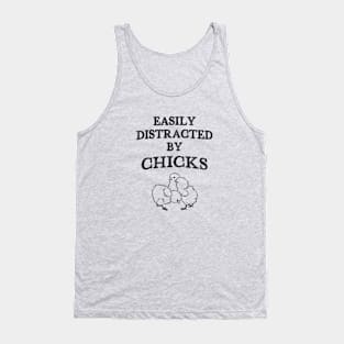 Easily Distracted By Chicks - Farmer Tank Top